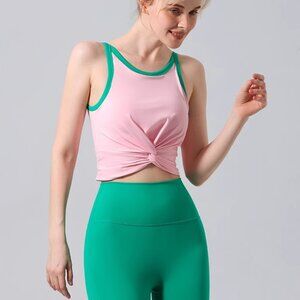 Shock-proof fitness bra with chest pad tank top yoga suit